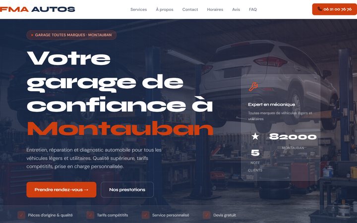 Aperçu du site FMA Autos