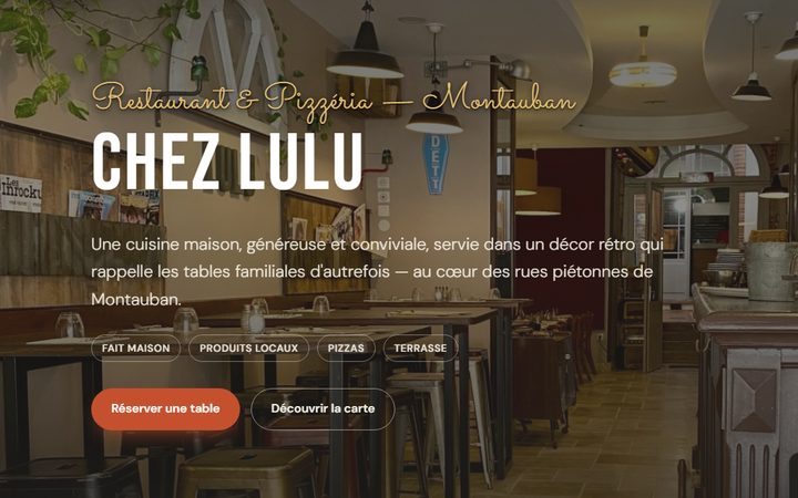 Aperçu du site Restaurant Chez Lulu
