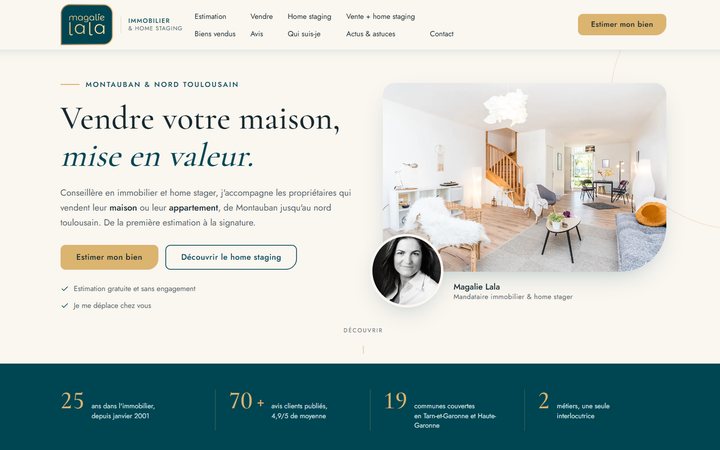 Aperçu du site Immobilier & Home Staging